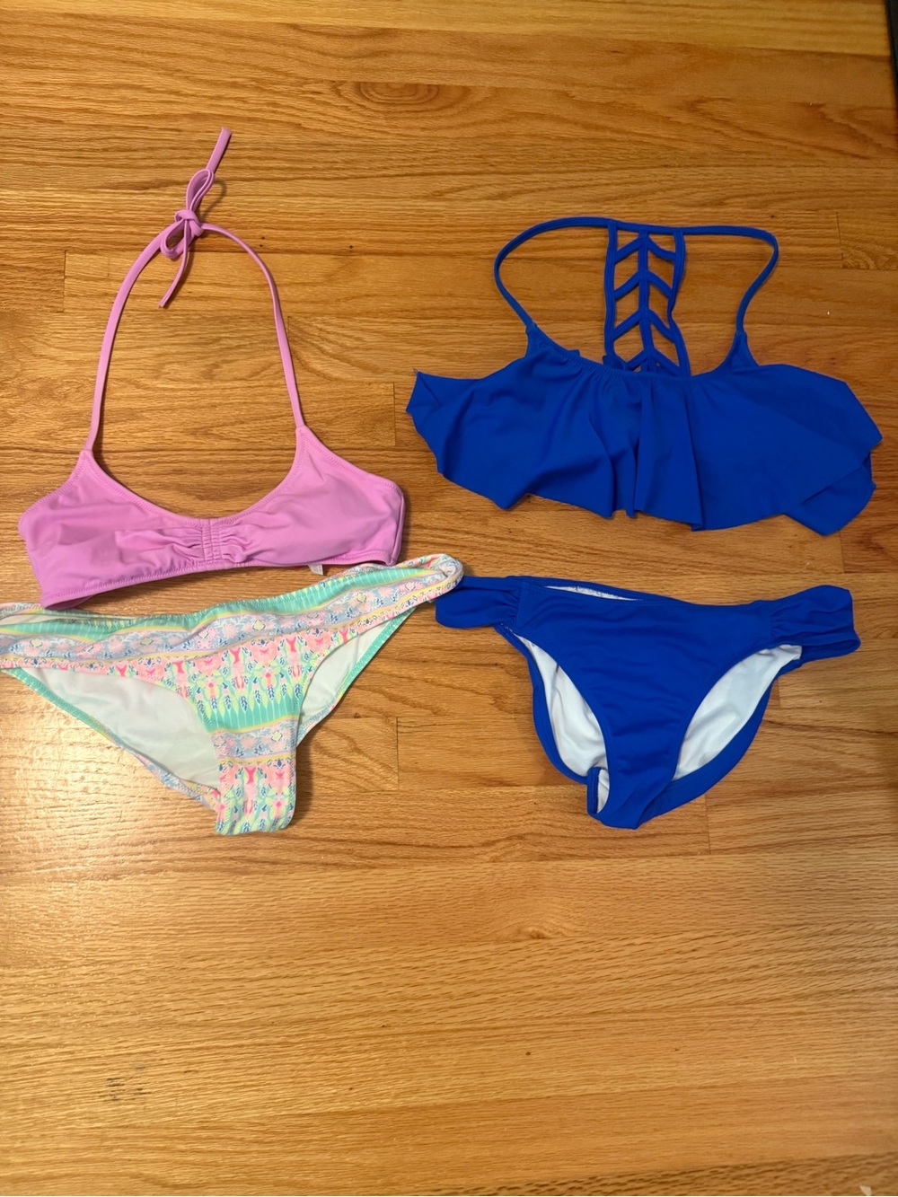 Girls' Pink and Blue Two-Piece Swim Set
